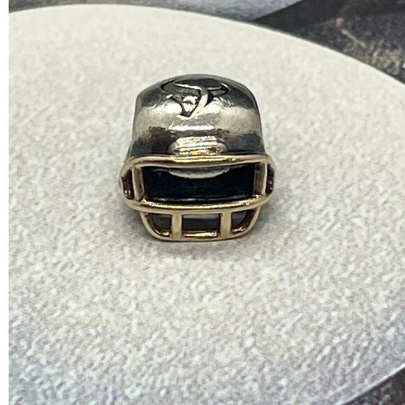 Pandora Houston Texans Football Helmet Charm Sterling 14k - Picture 2 of 4